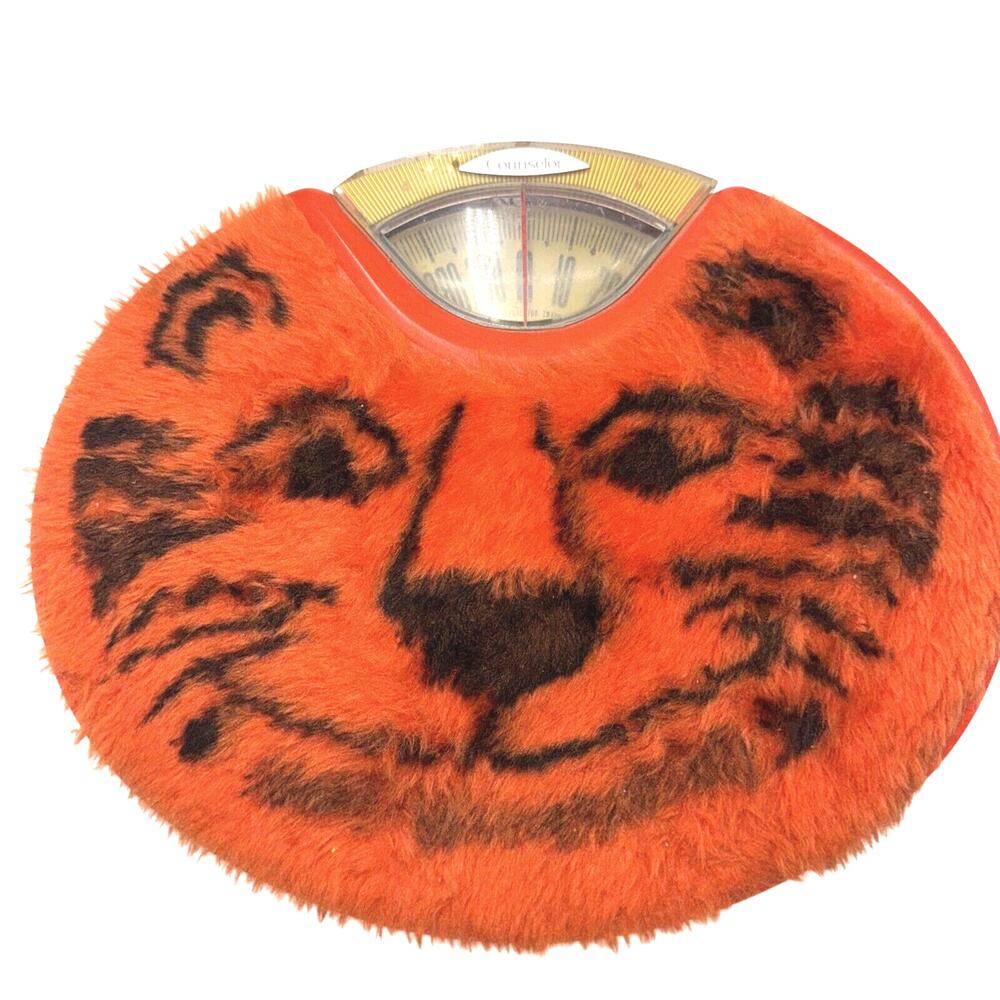 Vintage Brearley Tiger Carpet Bathroom Scale WORKS Boho Retro Opalhouse Style